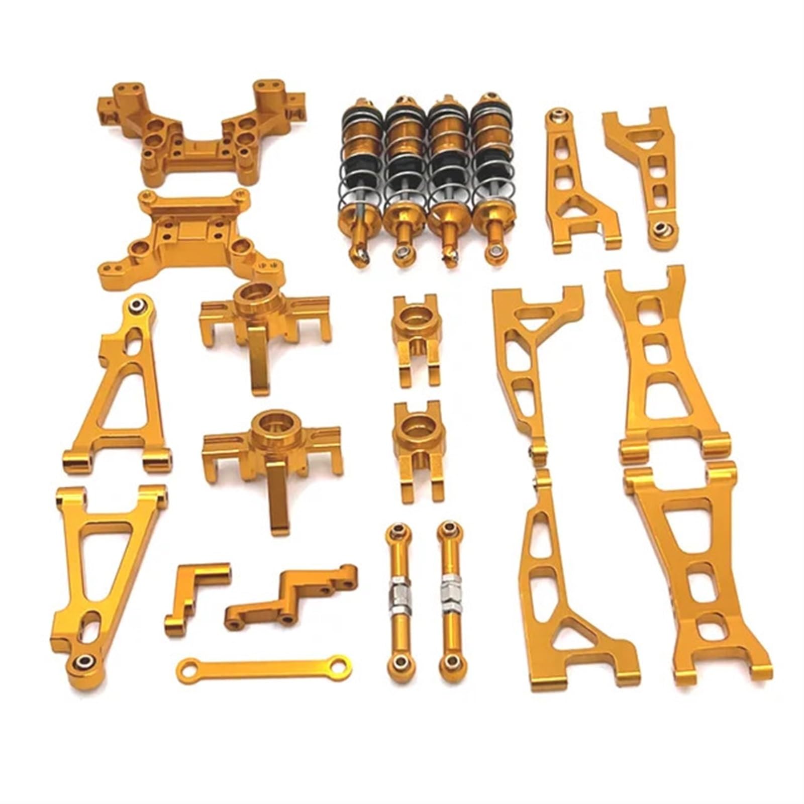 For Mjx Hyper Go 16207 16208 16209 16210 H16 Upgrade Teile Metall Gefährdete Teile Set for Rc Auto Aluminium Zubehör Ersatz (Teile)(Yellow)