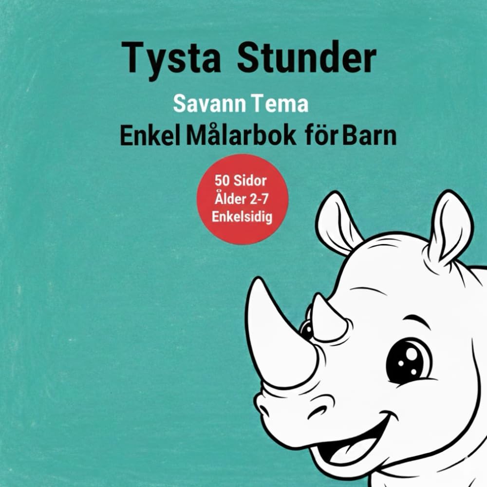 Tysta Stunder: Savann Djur. Enkelt Målarbok för Barn (Silent Minutes)