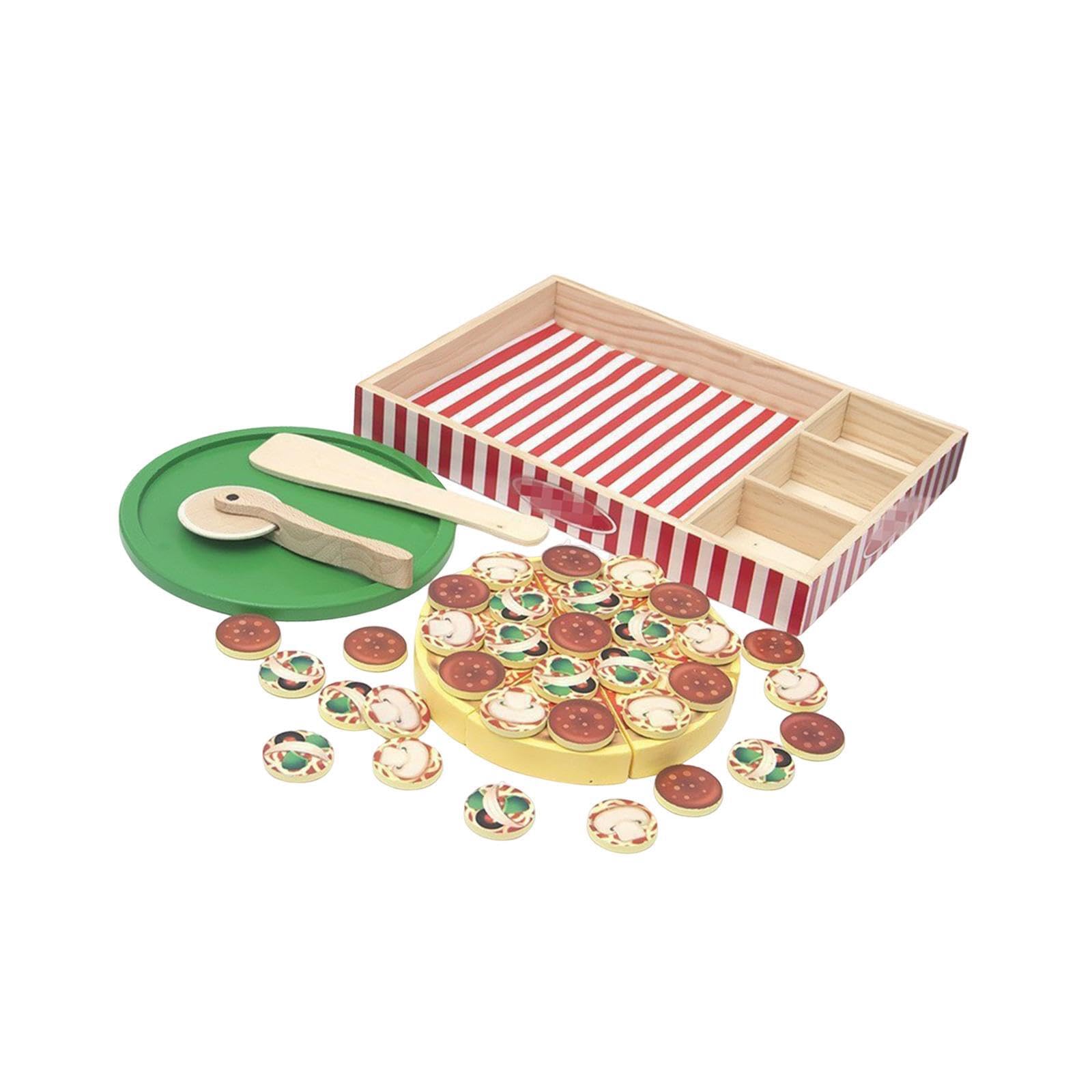 Set da cucina giocattolo per pizza in legno creativo per bambini, gioco di finzione, promuove le capacità comunicative e il gioco cooperativo. Set da