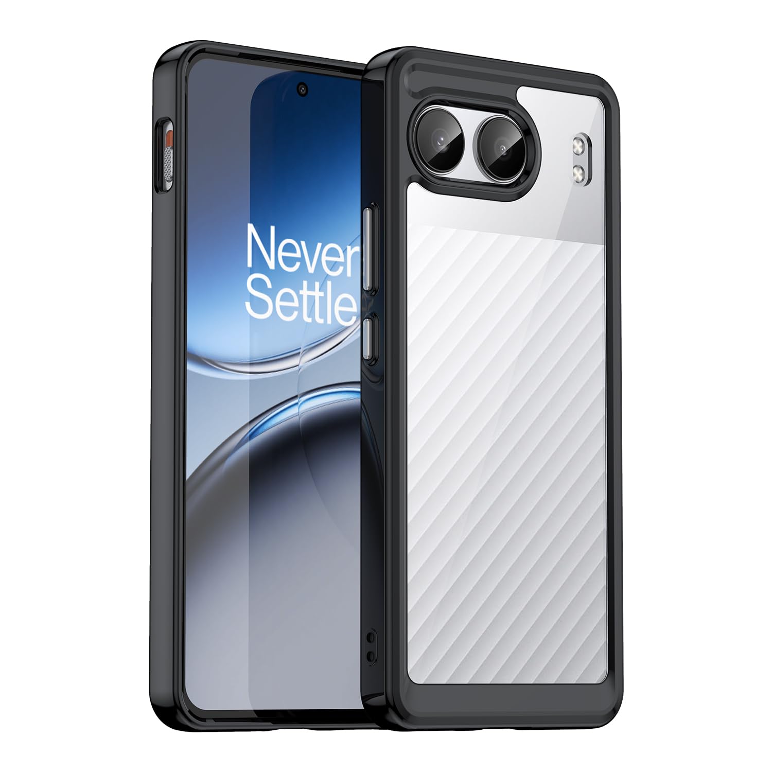 SHIEIDOnePlus Nord 4 Case, Hybrid Technology PC+TPU Hard Case, Shockproof Non-Yellowing Protective Case for OnePlus Nord 4 -Black