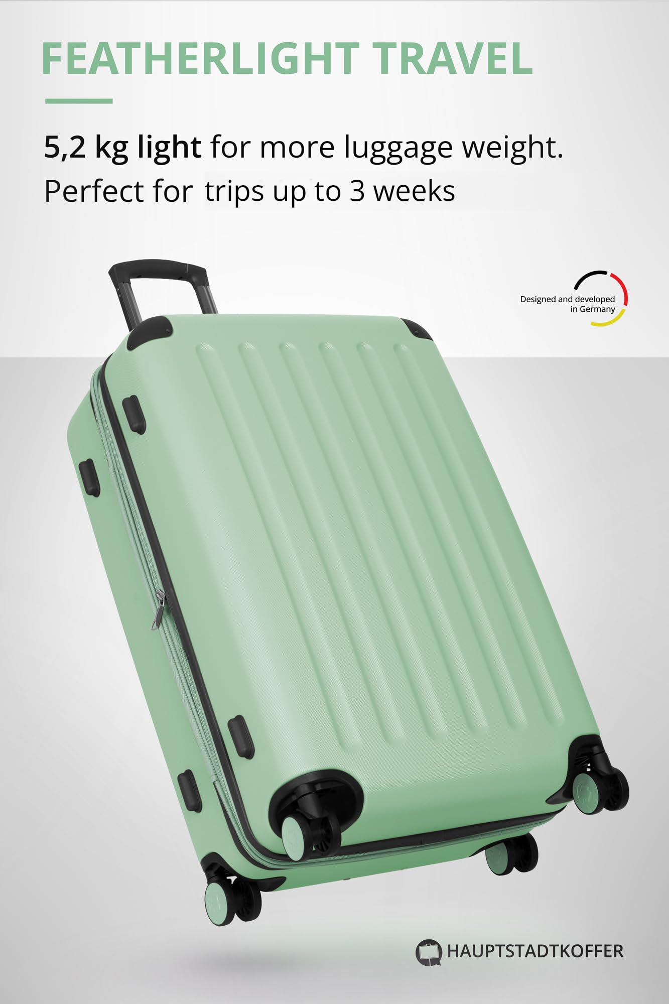 HAUPTSTADTKOFFER - Spree - Maleta rígida, Trolley expandible, Equipaje de Viaje, 4 Ruedas Dobles, TSA, 65 cm, 74 litros, Champán — view 121