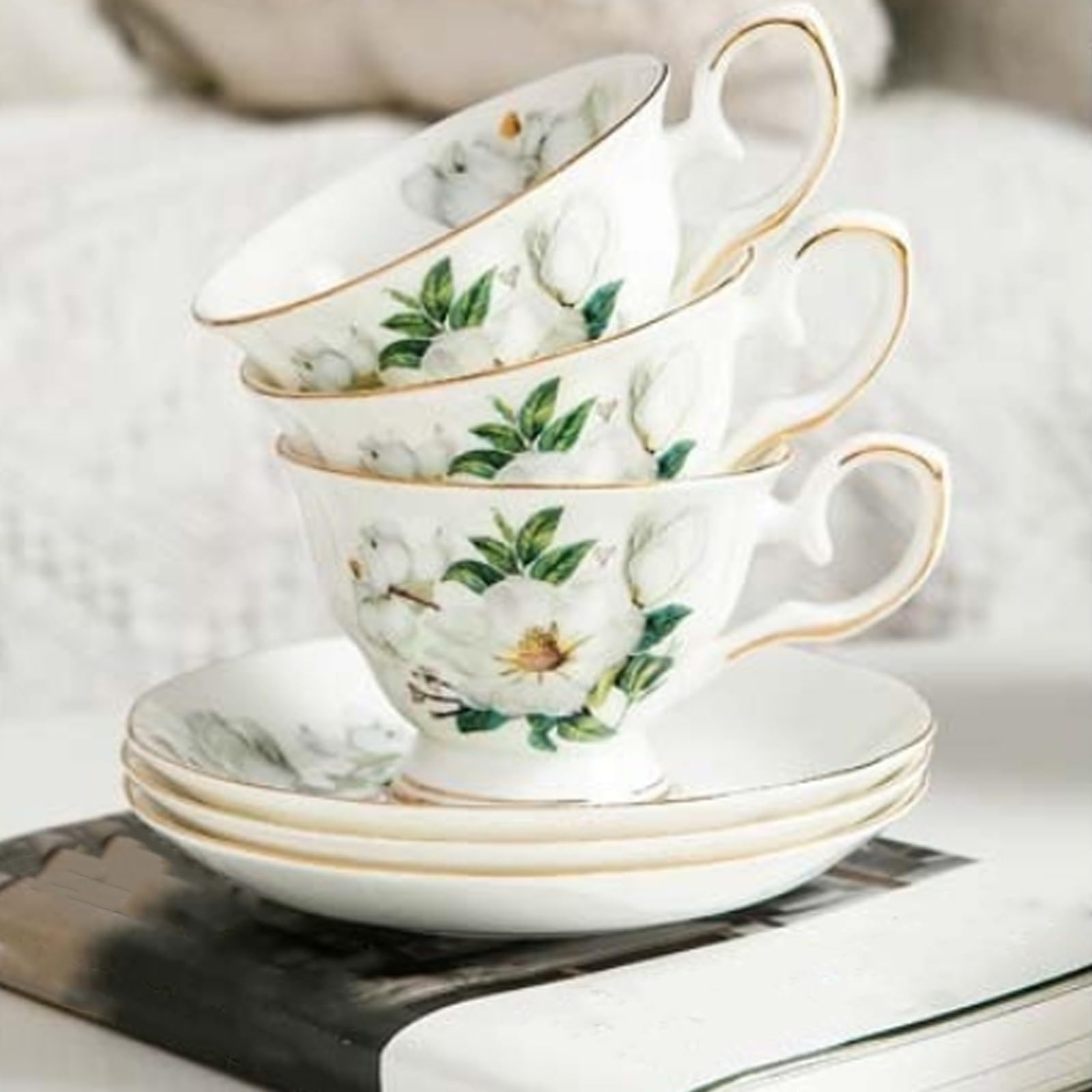 Ceramiczna filiżanka do kawy ze spodkiem | Ceramiczna filiżanka do kawy z glazurą reaktywną ze spodkiem do herbaty cappuccino
