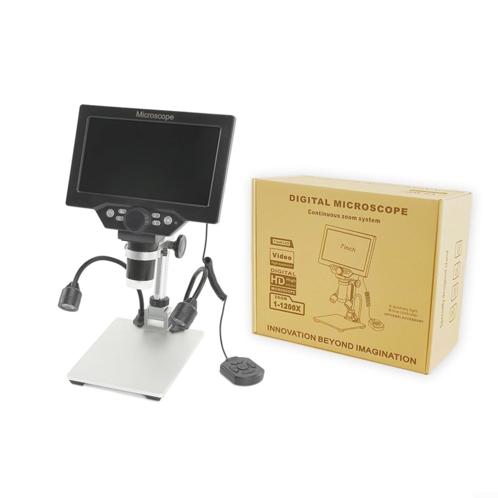 Microscopio digitale con display LCD in pollici, fotocamera 1080p e ingrandimento 1200x, USB con luce LED regolabile per riparazione elettronica, saldatura, esame di gioielli e ispezione industriale
