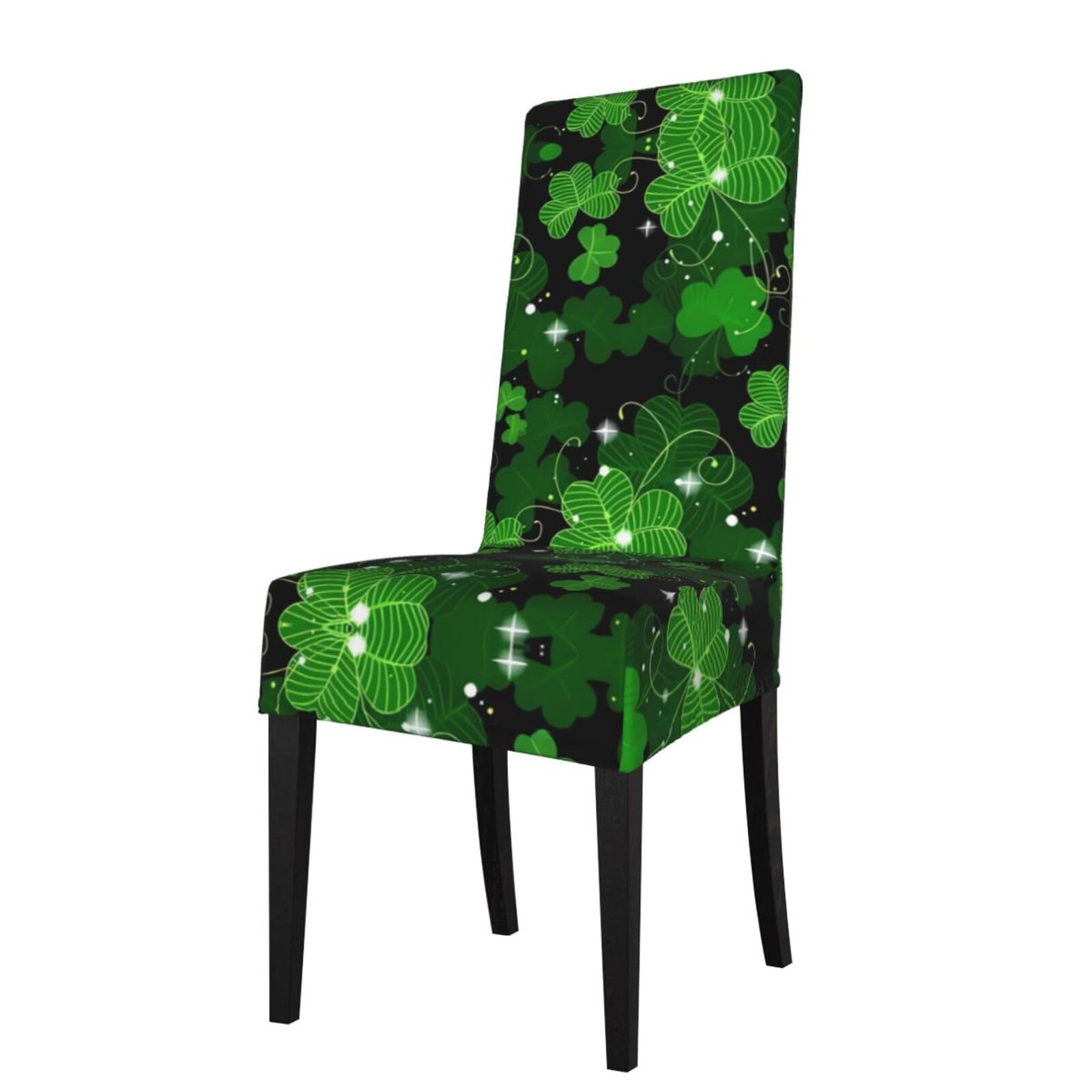 YYHWHJDE St Patricks Day Leaves Prints Dining Chair Throw Covers – Stretchable Polyester Blend Protects Your Chairs with Easy Style & Easy Care