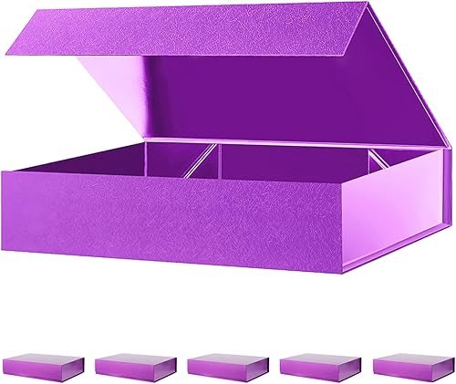 Miniatura 49 de PACKHOME Caja de regalo de 11.5 x 8 x 2.5 pulgadas, caja resistente para camisas con tapa magnética para múltiples ocasiones (blanco brillante) 11 x