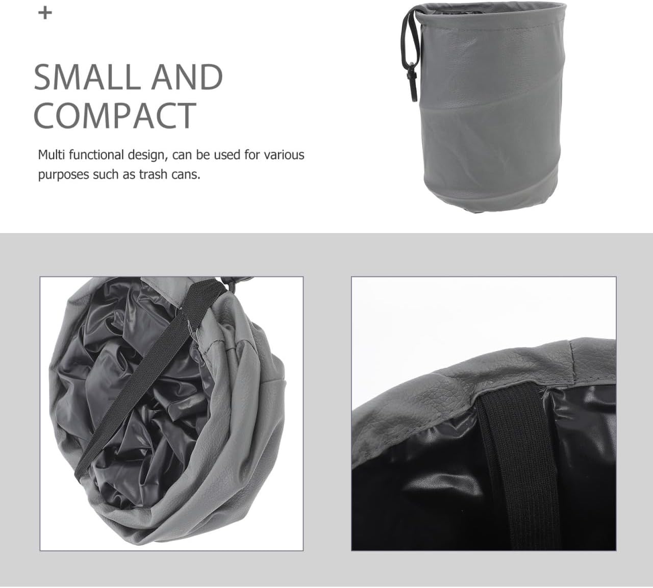 Foldable Car Trash can Mini Hanging Garbage Bag Holder 7.87X6.29X6.29In Reusable Vehicle Trash Bin for Car Organization and Outdoor Use