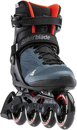 Miniatura 3 de Rollerblade Macroblade 90 - Patines en línea para hombre, azul Orion  naranja picante, patines en línea de rendimiento