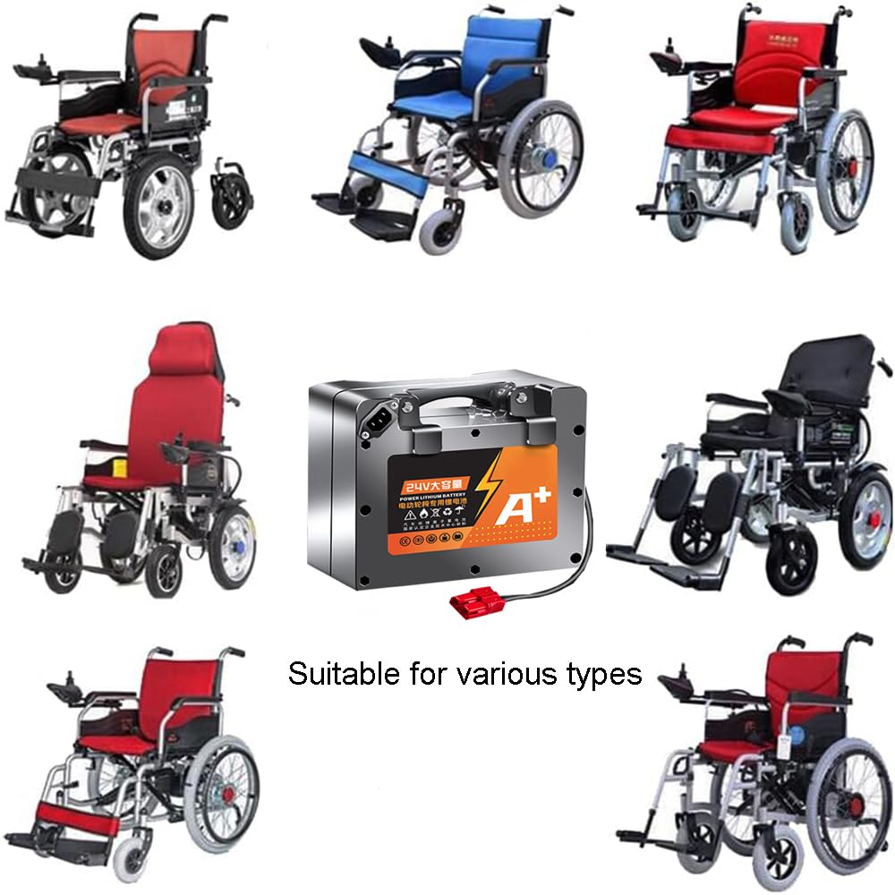 Batería de Litio de 24 voltios para Silla de Ruedas eléctrica, 24 V, 10 Ah, 12 Ah, 15 Ah, 20 Ah, Recargable, de fosfato de Hierro y Litio, con Cargador.