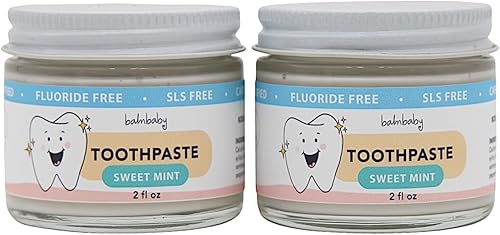 Miniatura 8 de Pasta de dientes sin flúor natural para niños, pasta de dientes sin SLS con xilitol, vegano, sin gluten, tarro de vidrio, pasta de dientes sin