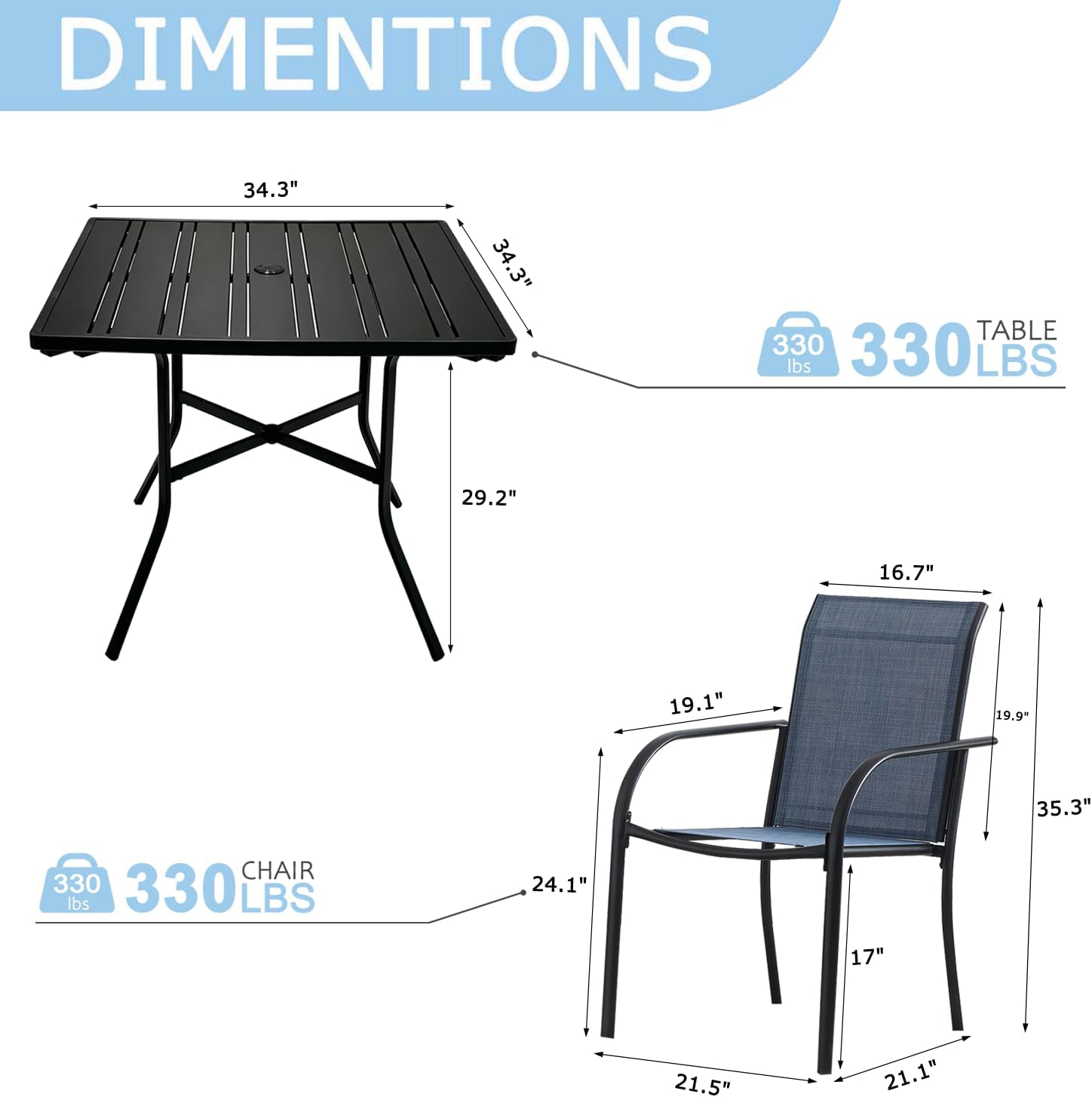 Outdoor Dining Set, Patio Table and Chair Set