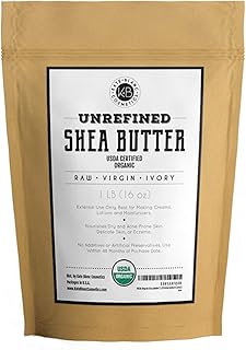 Raw Shea Butter for Face, Hair and Dry Skin (1 LB) by Kate Blanc. USDA Certified Organic, Unrefined. Great for Stretch Mar...