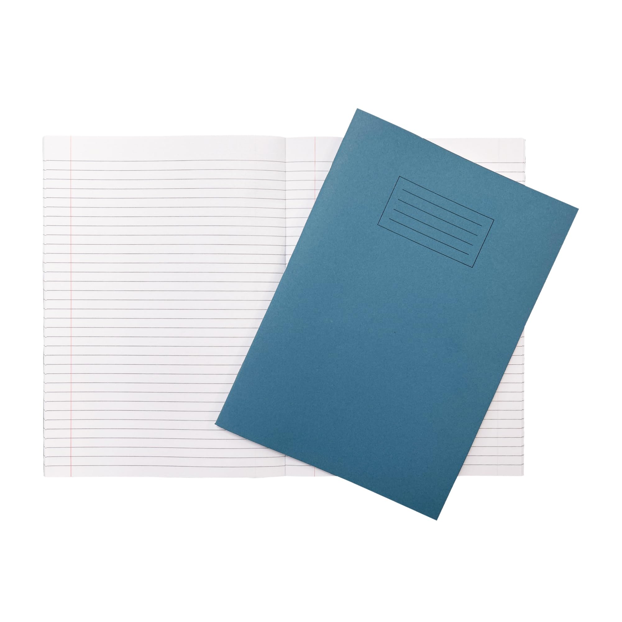 Janrax Pack of 10 A4 Light Blue 80 Page Feint Ruled with Margin Exercise Books WF Paper with 225gsm Manilla Cover