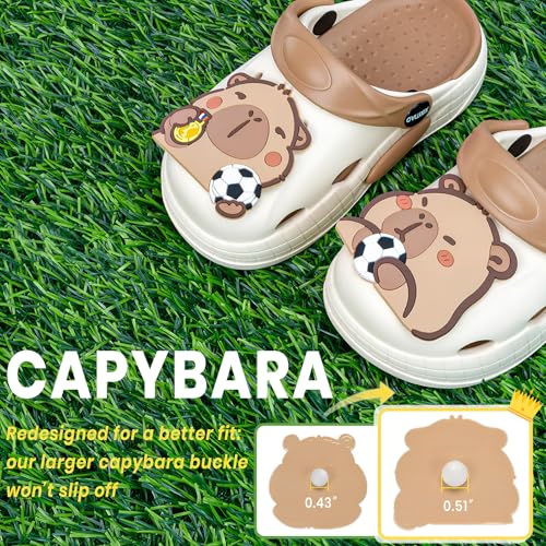 Image of Cute Capybara Slippers for Kids,Kids Girls Boys Clogs Garden Shoes,Funny Toddler Animal Slides Sandals,Water Shower Beach Pool Slippers Indoor Outdoor