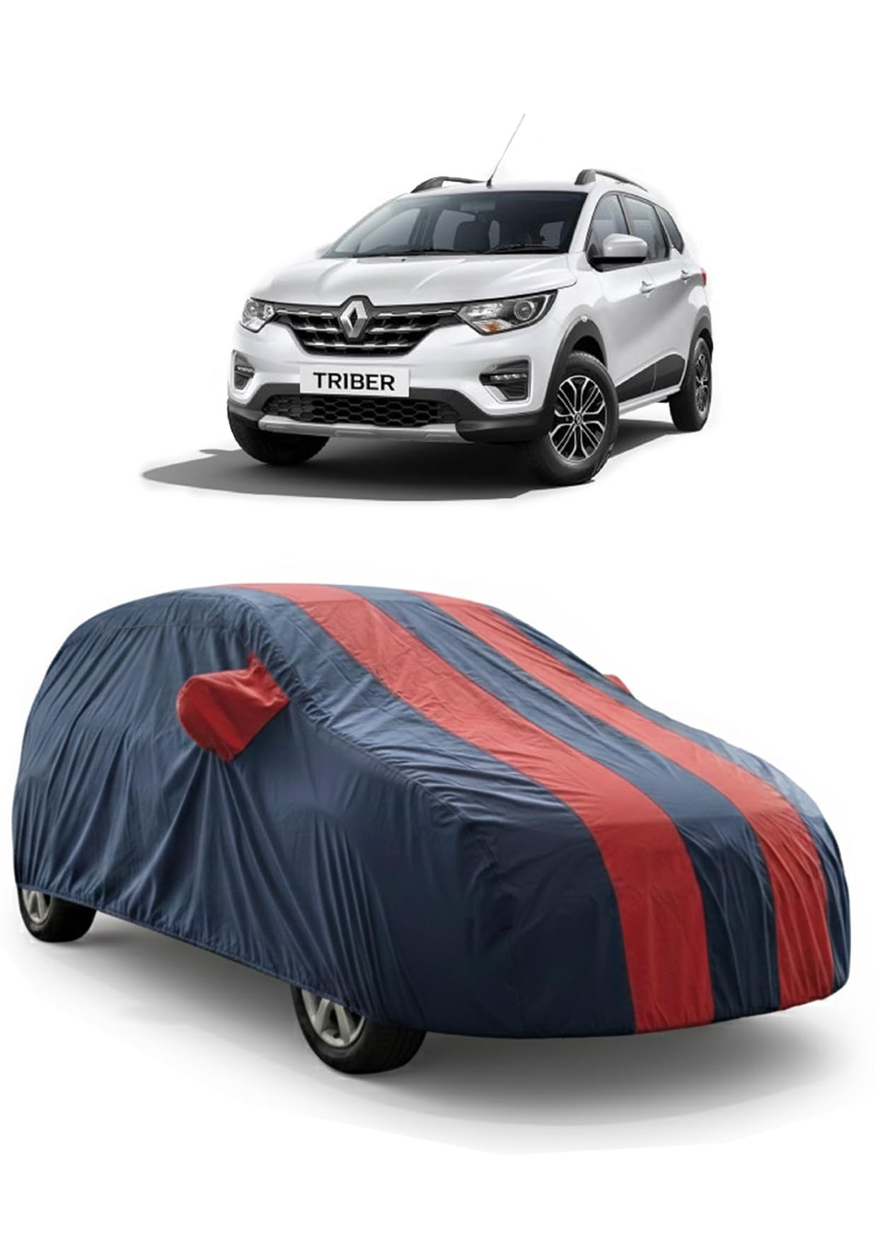 Waterproof CAR Cover for Renault TRIBER | Mirror Pockets & Elasticized Hem | HIGH Material Quality Renault TRIBER CAR Cover (REDSTRIP)-image-20