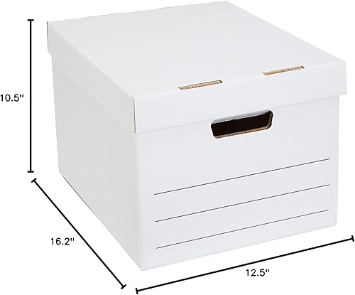 Miniatura 8 de Tienda Basics Caja archivadora de almacenamiento de servicio mediano con tapa abatible, paquete de 12, tamaño cartalegal y carpetas de archivos