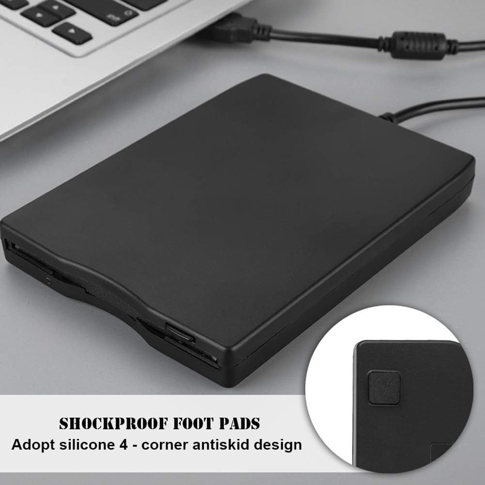 2X Lecteur de Disquette USB 3,5 Pouces Externe Portable 1,44 Mo FDD Lecteur de Disquette pour 7 8 2000 XP Vista PC Portable