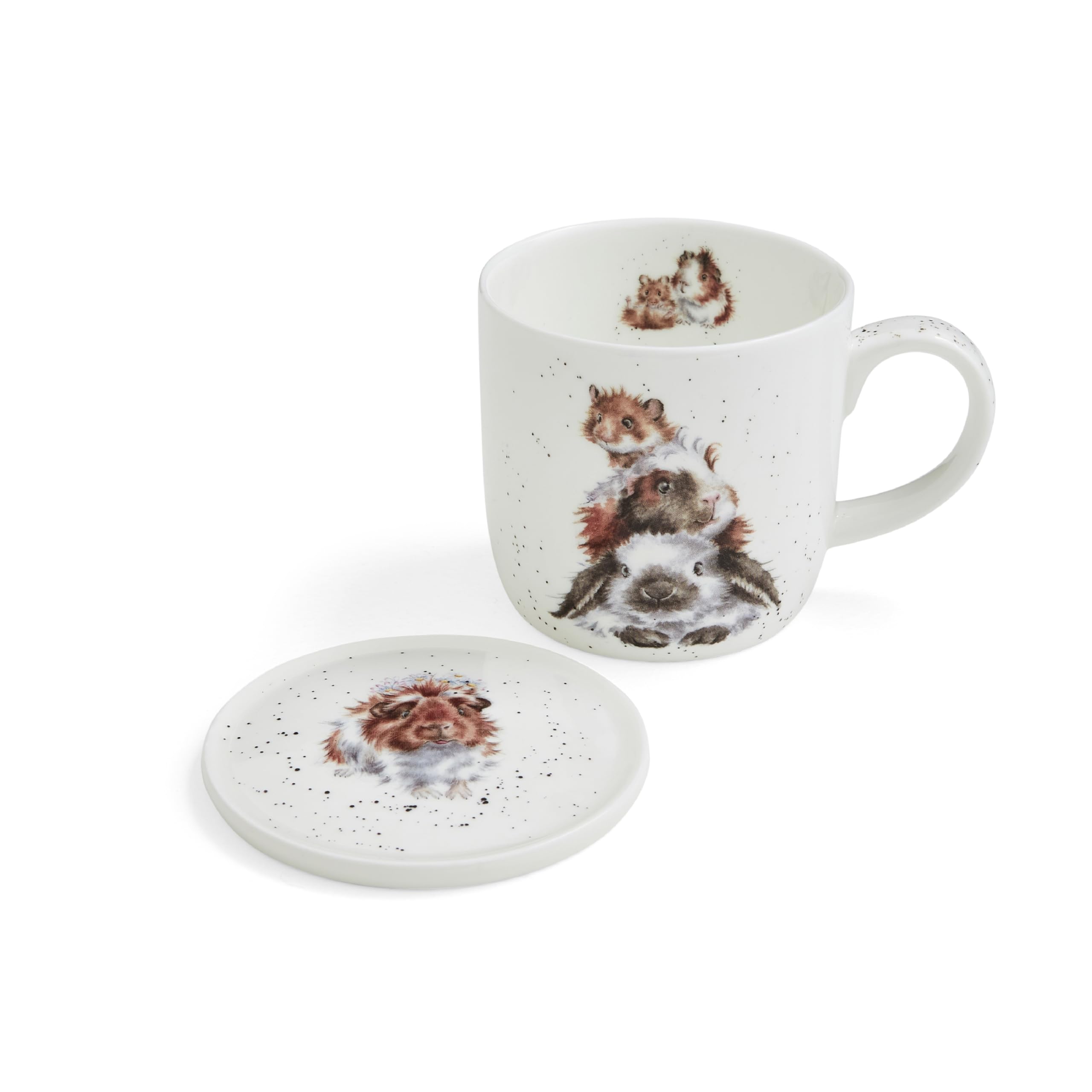 Wrendale Designs - 'Piggy in The Middle' Mug and Coaster Set