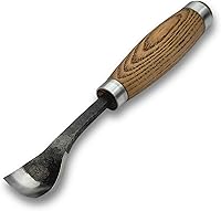 Sharky 1 Inch Hand-Forged Bent Spoon Gouge Chisel - Pro Wood Carving Tool for Spoons, Bowls, Kuksa & Sculpting