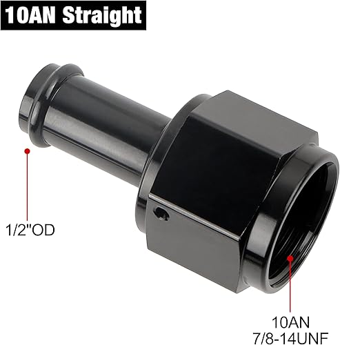 Vista 107 de EVIL ENERGY 8AN hembra a manguera de púas de 1/2 pulgada giratoria de 45 grados