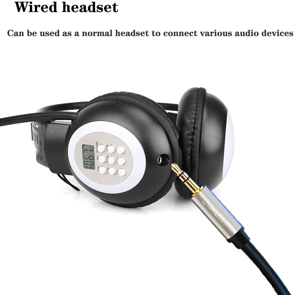 Retekess TR101 FM Radio Headphones, Headset for Mowing, Walking, Riding, Powered by AA Battery