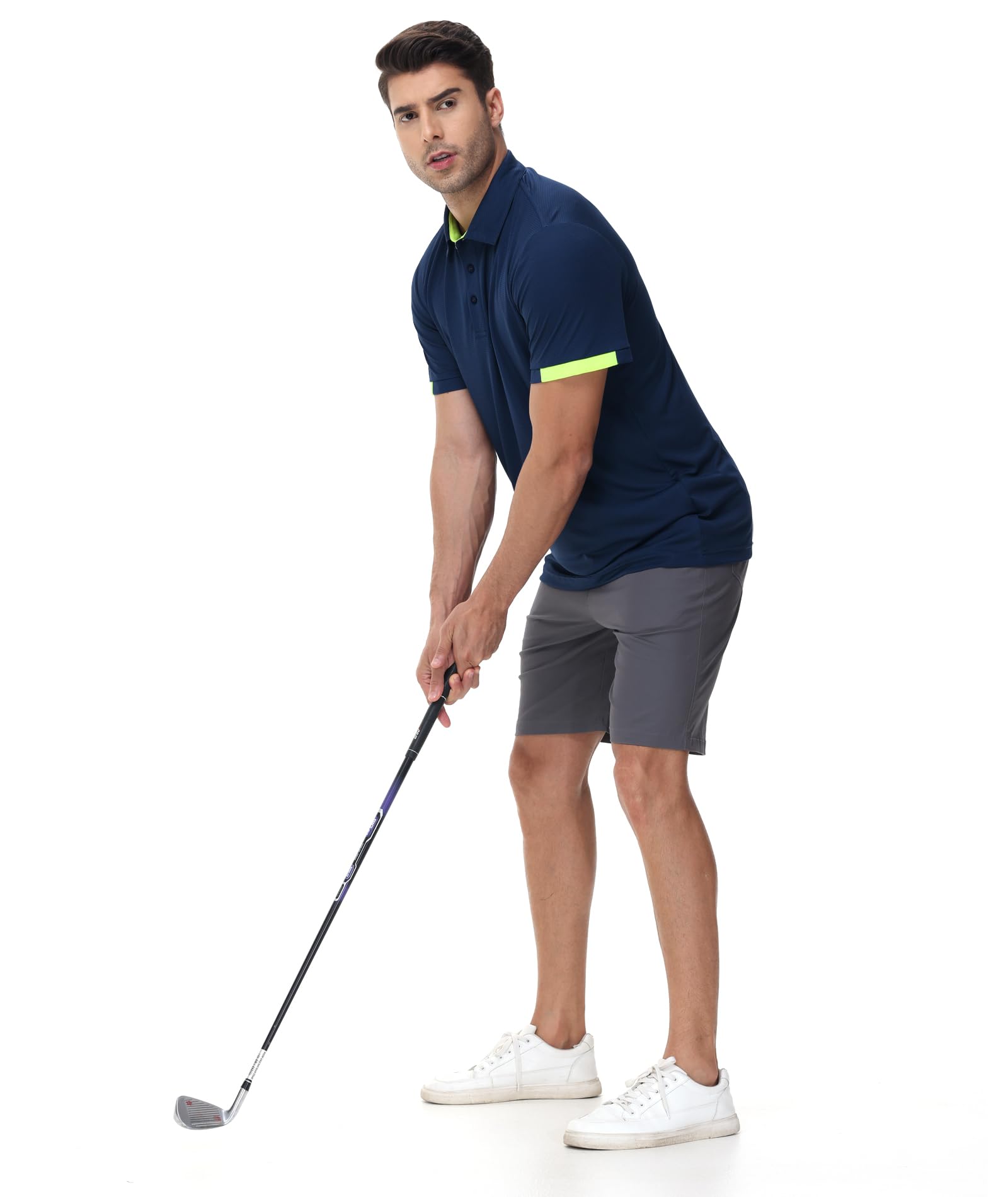 3er-Pack Herren-Golf-Polo-Shirts, kurzärmelig, atmungsaktiv, Multipack