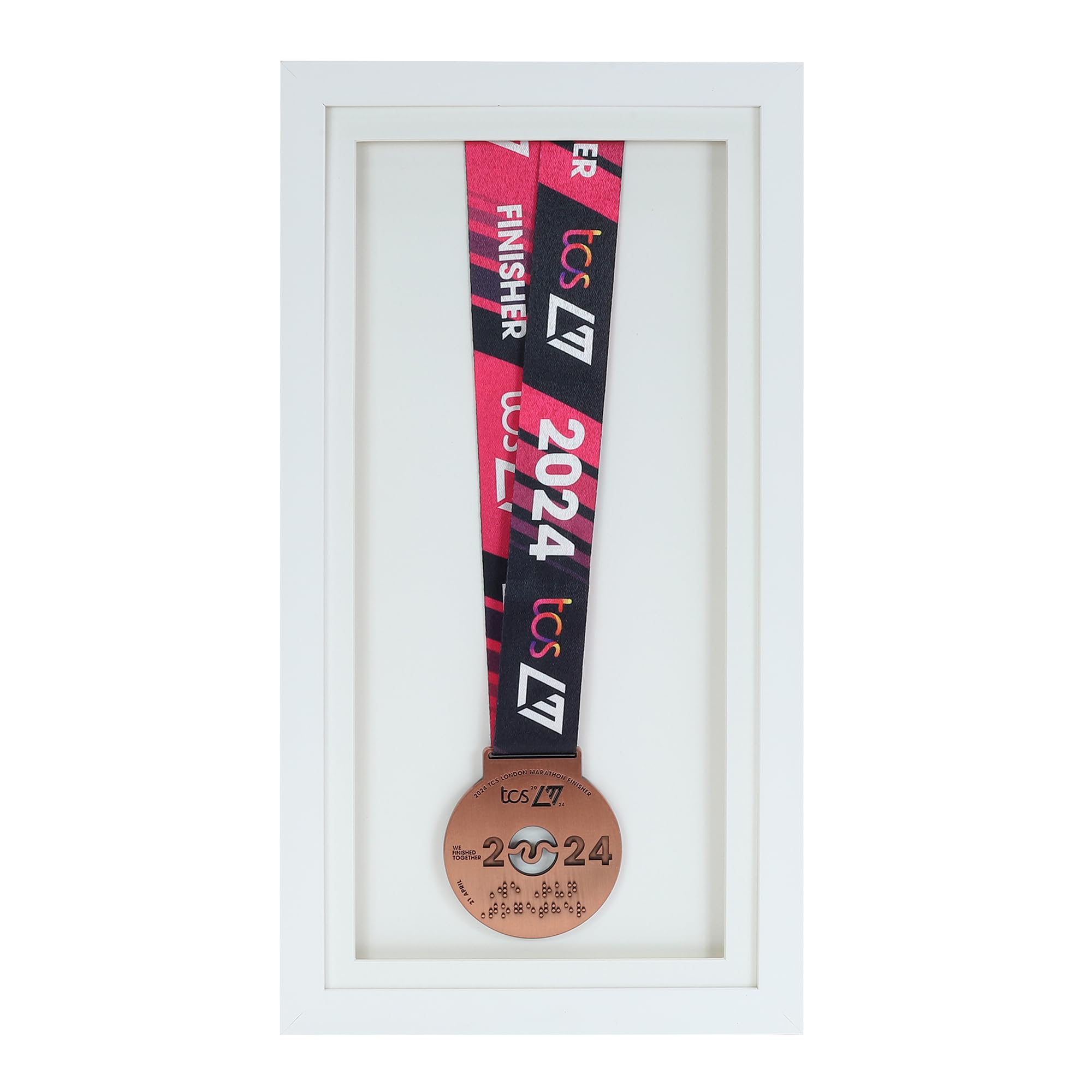 Medal display Frame with Apertures for Bib and Photo. Handmade. Perfect for Runners, Swimmers, Cyclists, Athletes | Marathon Medals