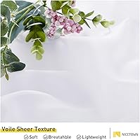 Vista 6 de NICETOWN 2 cortinas traslúcidas blancas para patio al aire libre, impermeables, con bolsillo superior, extra anchas para interiores y exteriores