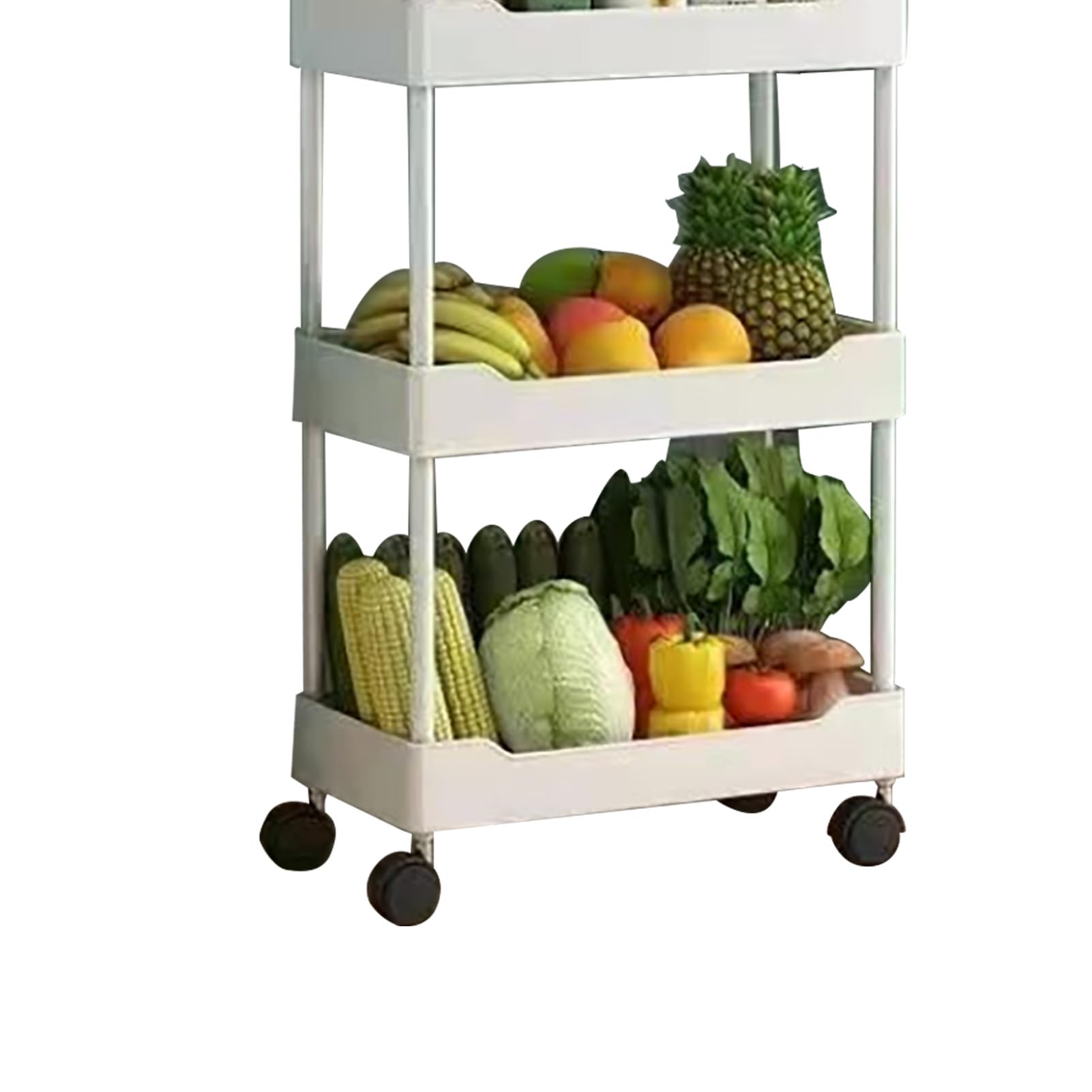 Belupai Carro Utilitario Rodante de 5 Niveles con Ruedas, Organizador de Carro de Almacenamiento Móvil de Plástico, Práctico Estante de Organización Rodante para Dormitorio, Cocina, Oficina, Dormitori