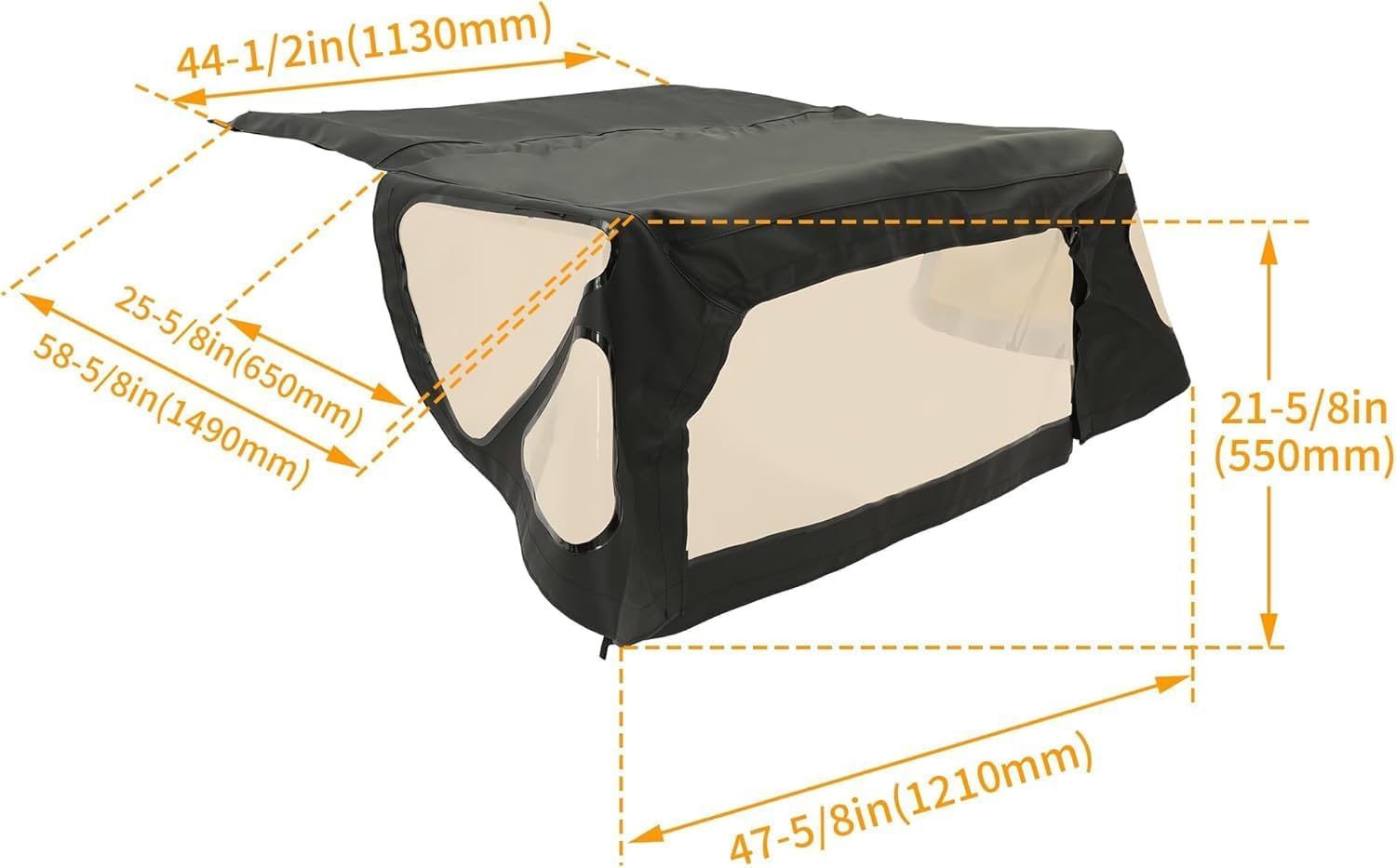 Soft Top Compatible with 1988-1994 Geo Tracker Suzuki Sidkick with Factory Hardware, Soft Top W/Tinted Windows, Sailcloth Vinyl Black Color Body