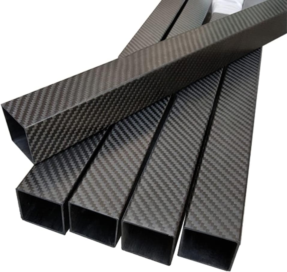 1Pcs Rectangle 3K Full Carbon Fiber Square Tube High Strength Length 600mm OD 15mm 20mm 22mm 25mm 30mm Glossy Surface for R/C - (Color: 25x25x23x600mm 1pcs, CN)
