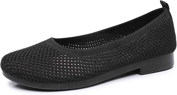 Womens Comfortable Slip On Casual Shoes Breathable Mesh Design Flat Footwear for Work Leisure and Daily Wear