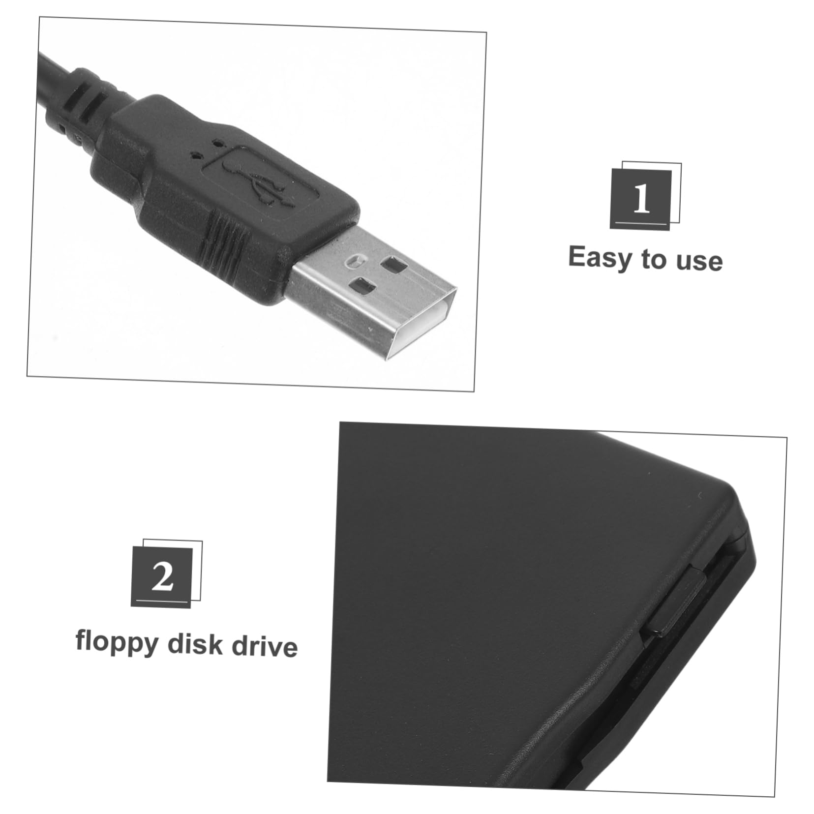 SHINEOFI Lettore Floppy Disk Esterno USB Portatile 3,5 Pollici Compatibile con Più Sistemi Operativi con Funzione Plug And Play in Materiale Abs per PC Laptop Desktop