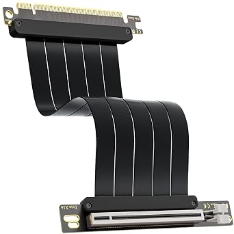 Neuonn PCI-E 4.0 Riser Cable 20cm, PCIe 4.0 X16 High Speed Flexible Extender Card Extension Port 90 Degree Adapter 4.0 GPU Riser Cable Compatible with RTX4090, RTX4080, RX7900XTX Black