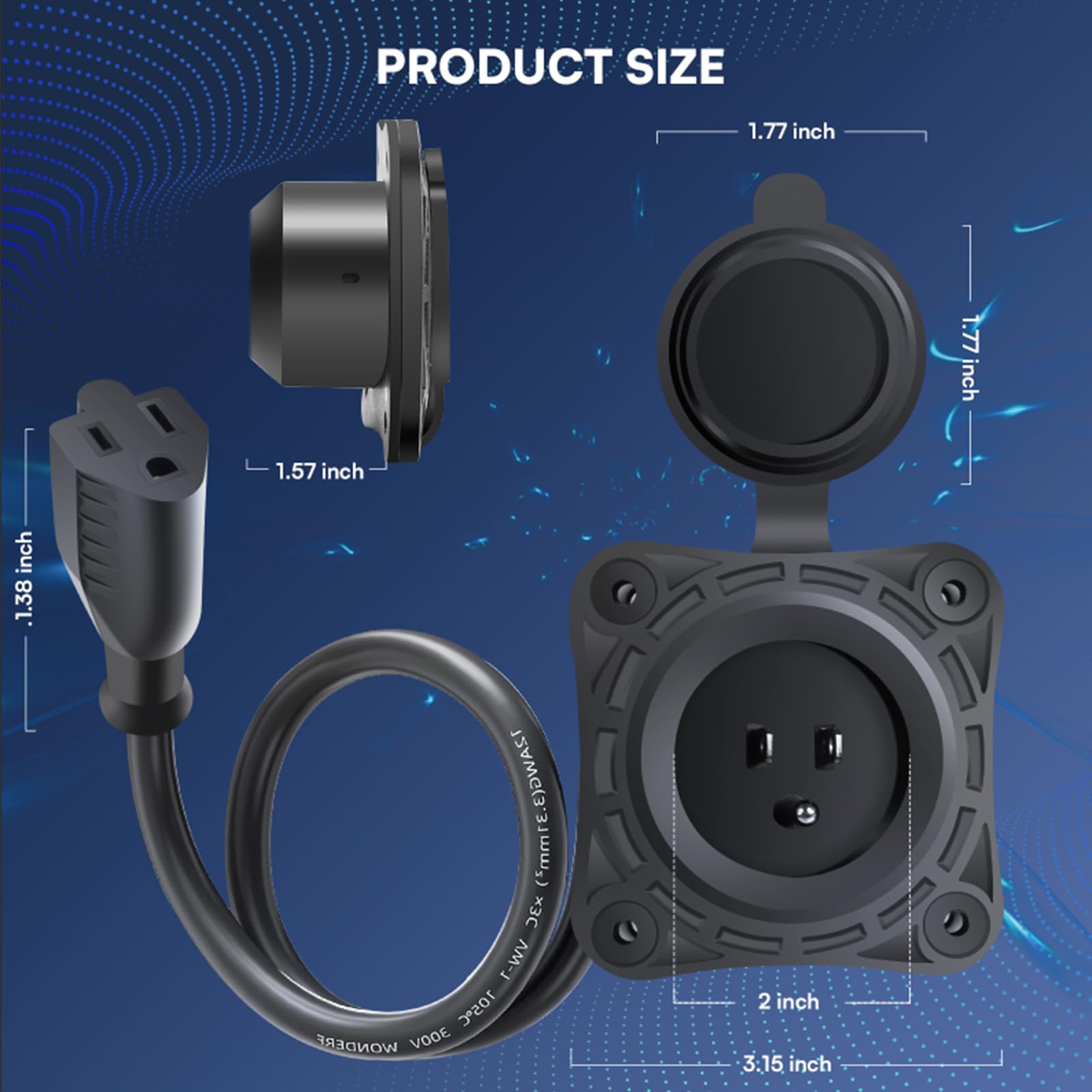 ロッド ufm PLUGGING SPECIAL SHORE TYPE FMATOZ 1 Pack 15 Amp RV Shore Power Inlet Socket,125V AC