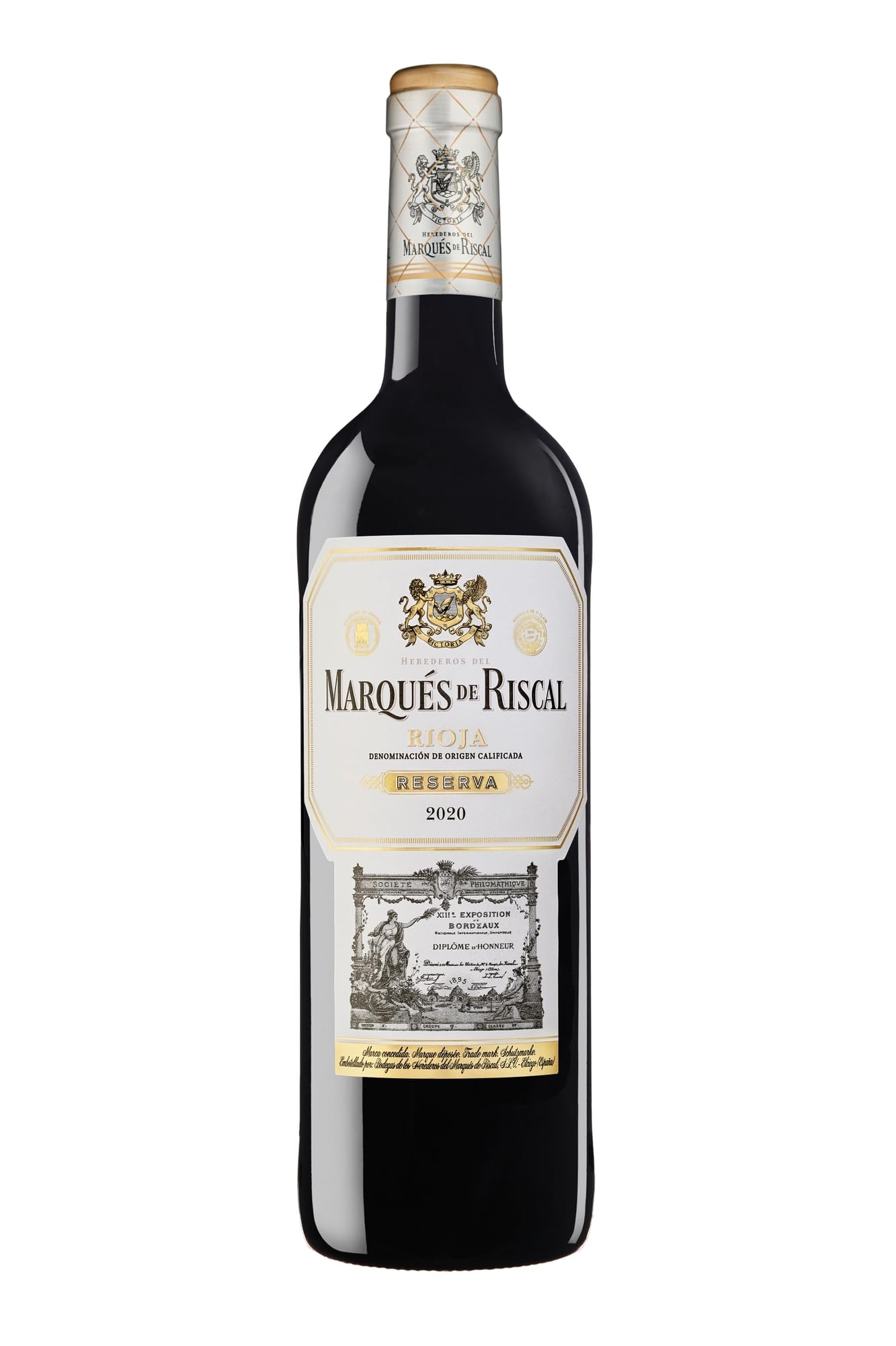 Marques De Riscal Vino Tinto Reserva Denominación de Origen Calificada Rioja, Variedad Tempranillo, 24 Meses en barrica, Botella individual con cánister de 750 ml (Paquete de 3)