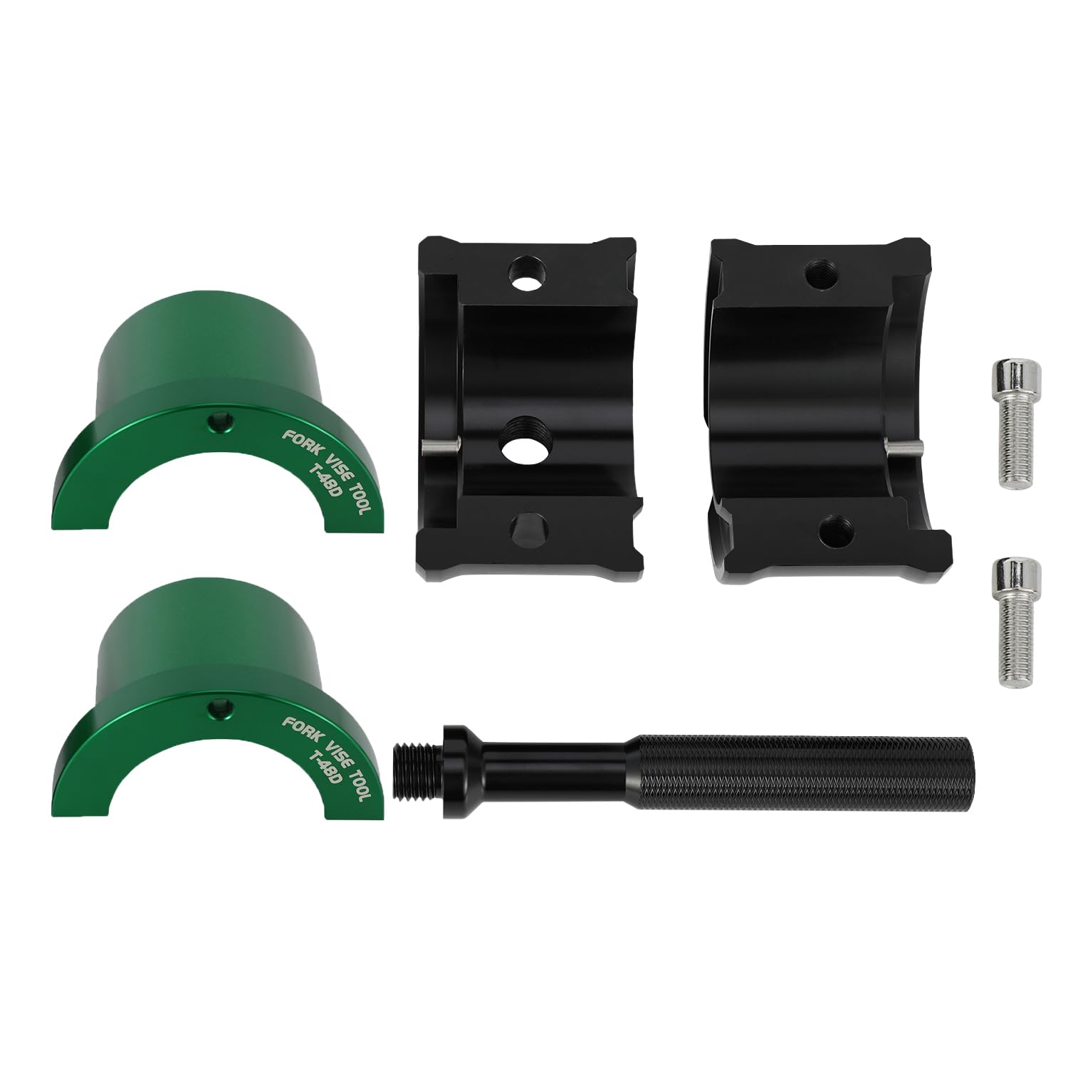 Attrezzo Morsa Forcella Moto 48mm,Pinza Universale Ammortizzatore Anteriore,Set Chiavi Riparazione e Manutenzione Ammortizzatore-Verde
