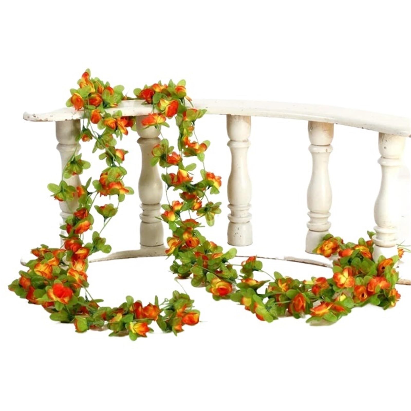 Ayztantine artificial flowers 230cm Rose Artificial Silk Flowers Vines Green Garland Home Wedding Garden Christmas Branch Decoration Wall Hanging