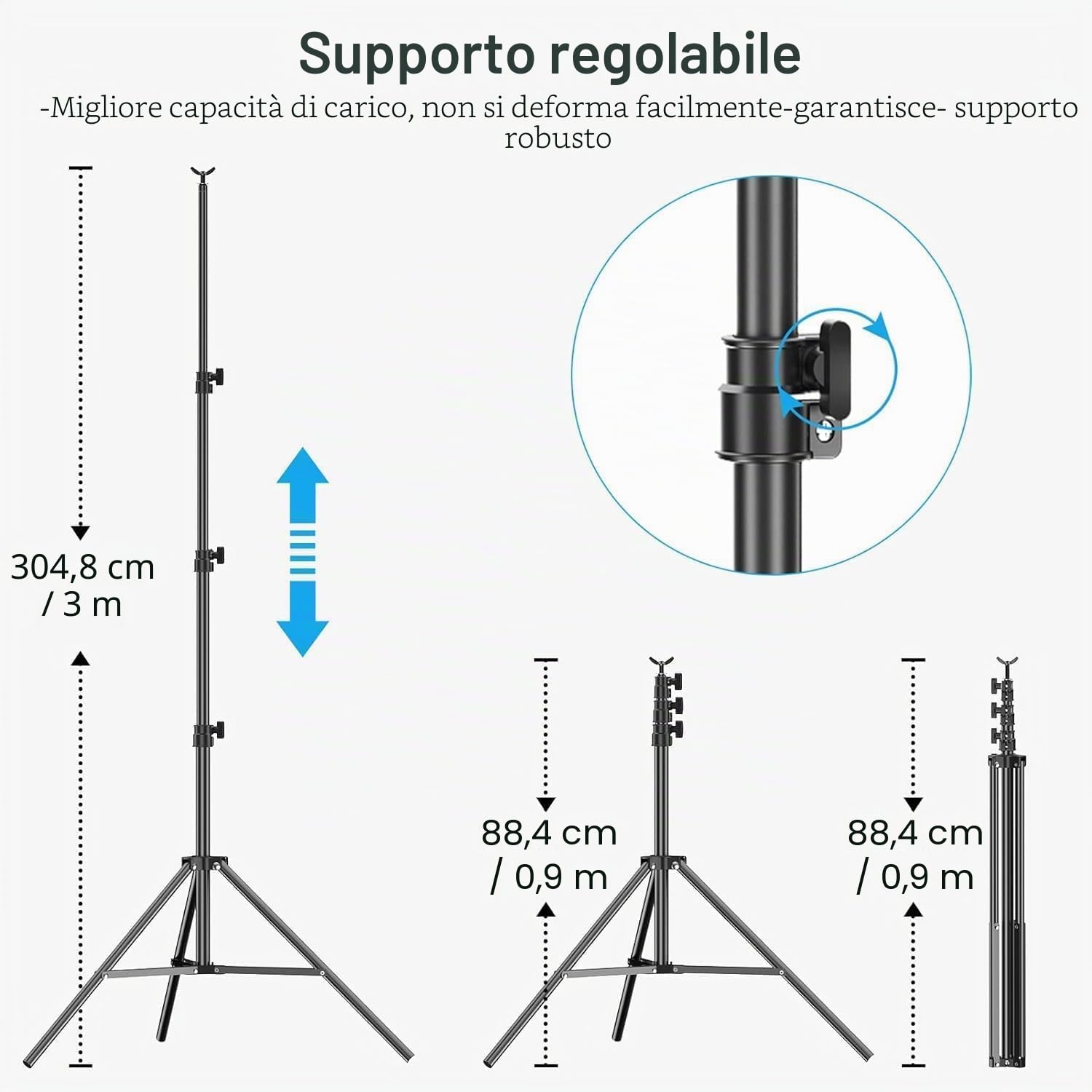 EMART Supporto Per Sfondo Fotografico 3 M X 3,6 M Regolabile E Borsa Per Trasporto Per Studio Fotografico, Video, Ritratti E Fotografia Di Prodotti