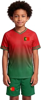 2026 Kid's Portugal Flag Soccer Jersey Football Uniform Full Kit
