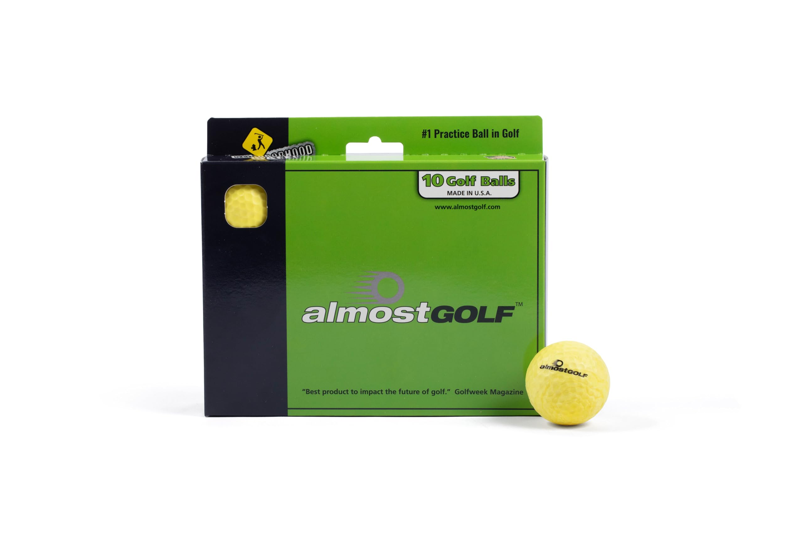 ALMOSTGOLF Limited Flight Practice Foam Golf Balls | Realistic Spin Trajectory Accuracy Training Hi-Vis Yellow product thumbnail 2