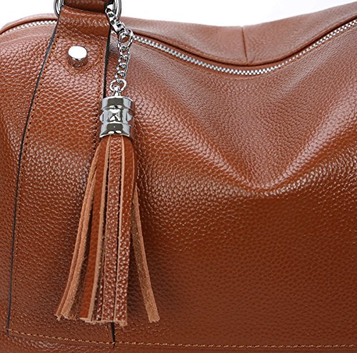 HESHE Genuine Leather Purses and Handbags for Women Tote Top Handle Bags Crossbody Bag Hobo Ladies Purse - Image 5
