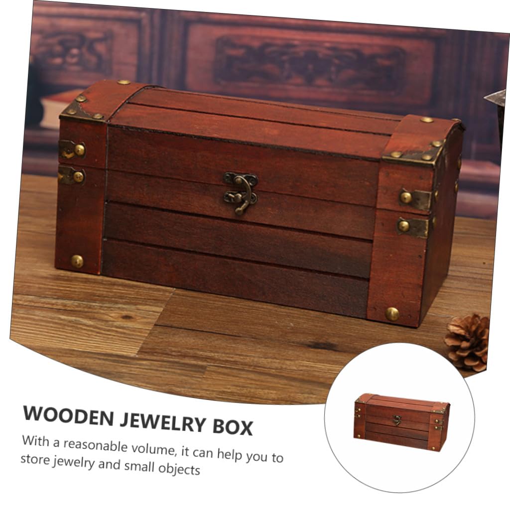 Supvox Vintage Aufbewahrungsbox mit Antikem Design Dekorative Schatzkiste und Schmuckaufbewahrung als Fotorequisite für Mädchen und Frauen