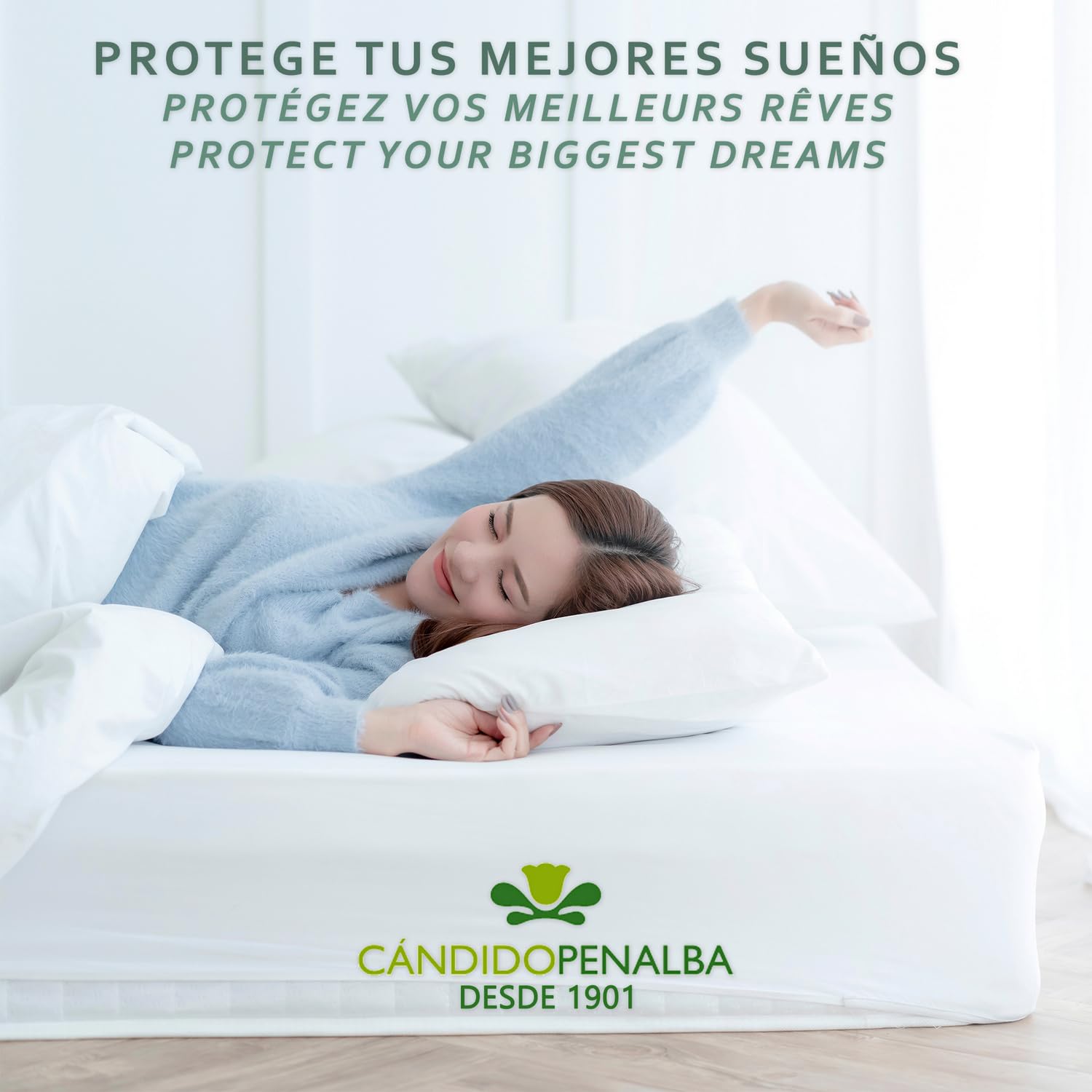 CandidoPenalba Protector Colchon Impermeable Microfibra 90x190/200 cm Blanco