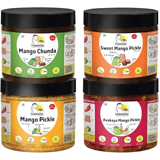 FarmDidi Mango Lover Pack - 4 Pickles & Chutneys