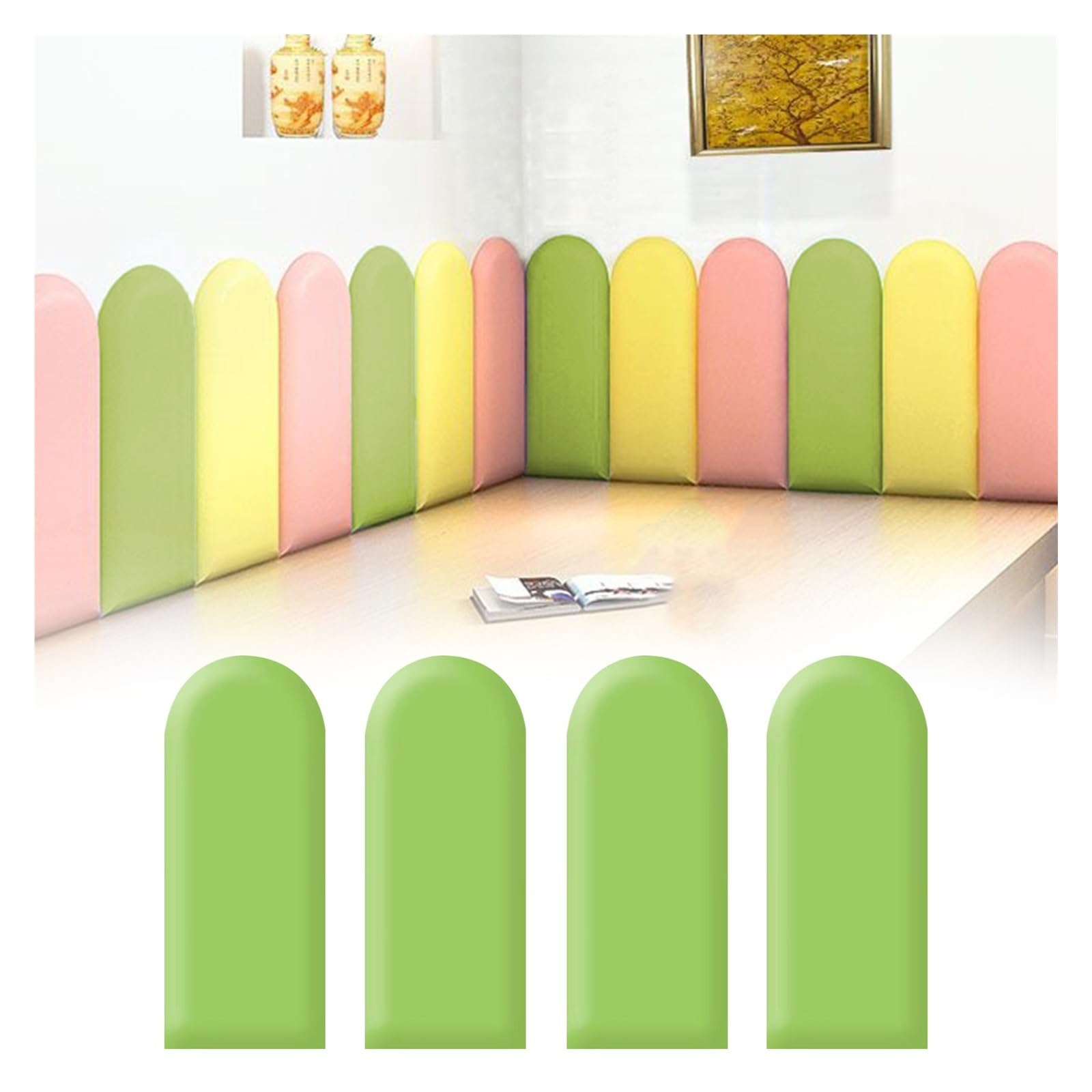 NURUGURE Upholstered Wall Panels PU Leather Easy Install Padded Wall Covering for Headboard Bedroom Playroom