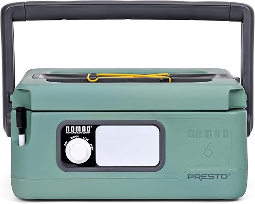 Presto 06016 Nomad Traveling - Olla de cocción lenta de 6 cuartos de galón, tapa de bloqueo, pizarra de borrado en seco, color verde