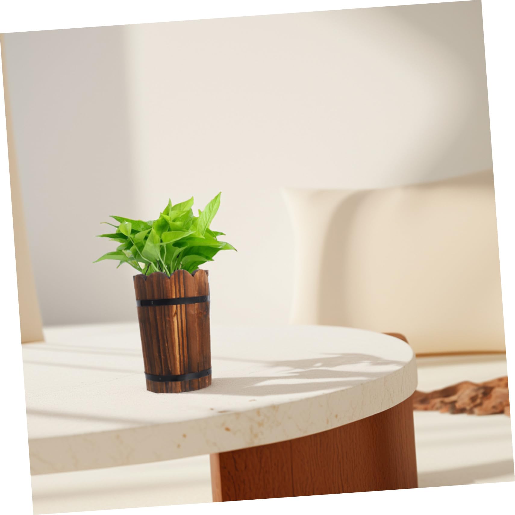 SUPVOX Fioriera Legno Vasi Ovali per Piante Bonsai Fioriera Retro in Legno Vaso per Piante Grasse