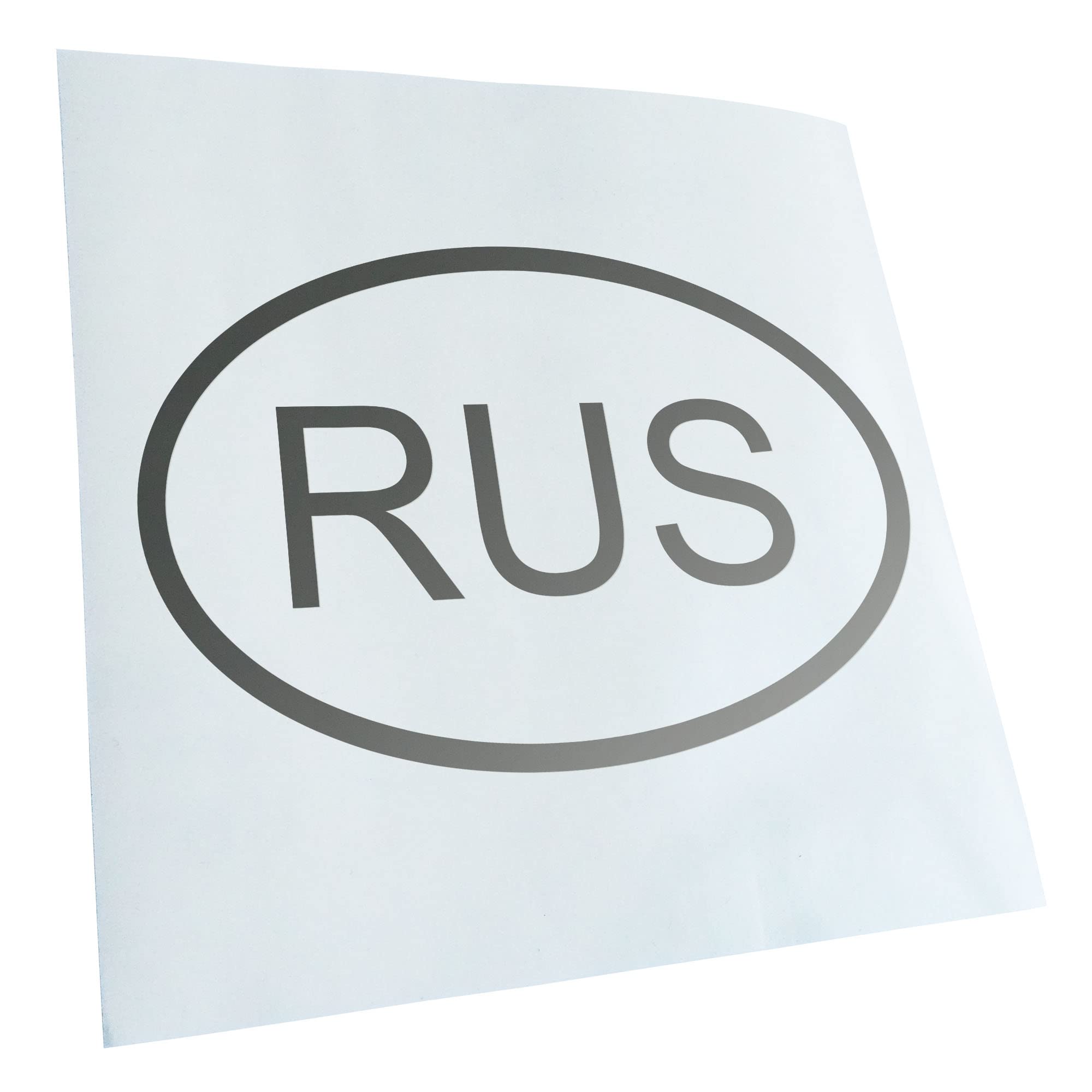 Kiwistar - Car Sticker - Silver - 50 x 33 cm Russia RUS - Rear Window Car Sticker Weatherproof for Car Truck Moped Truck - Sticker Exterior Self-Adhesive Tuning Accessories for Window Vehicle Window