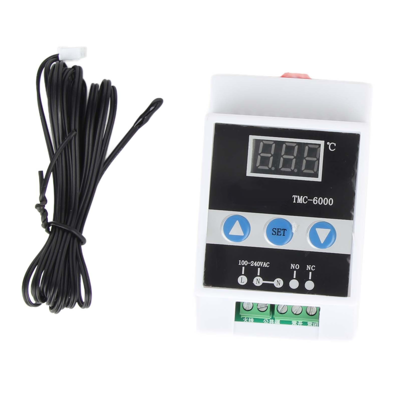 Régulateur de Température Thermostat Numérique Contrôle Contrôleur de Montage sur Rail DIN TMC-6000 AC110-240V Accessoires Professionnels
