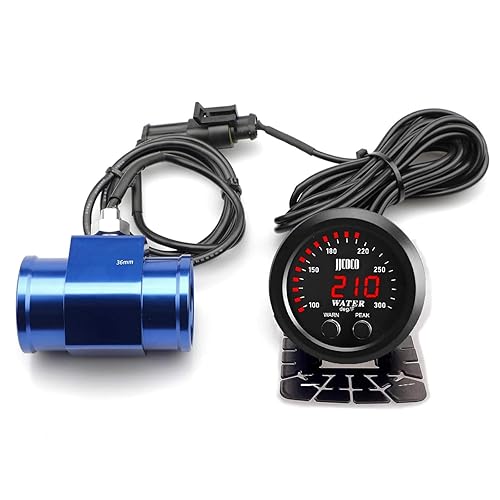 Medidor de temperatura de agua de aluminio Medidor de temperatura de agua Tubo conjunto Sensor de radiador Abrazaderas de adaptador de sensor de